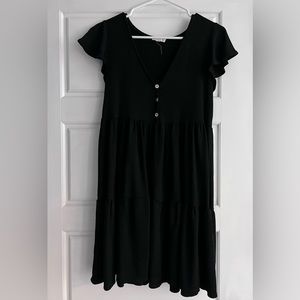 Black v neck mini dress